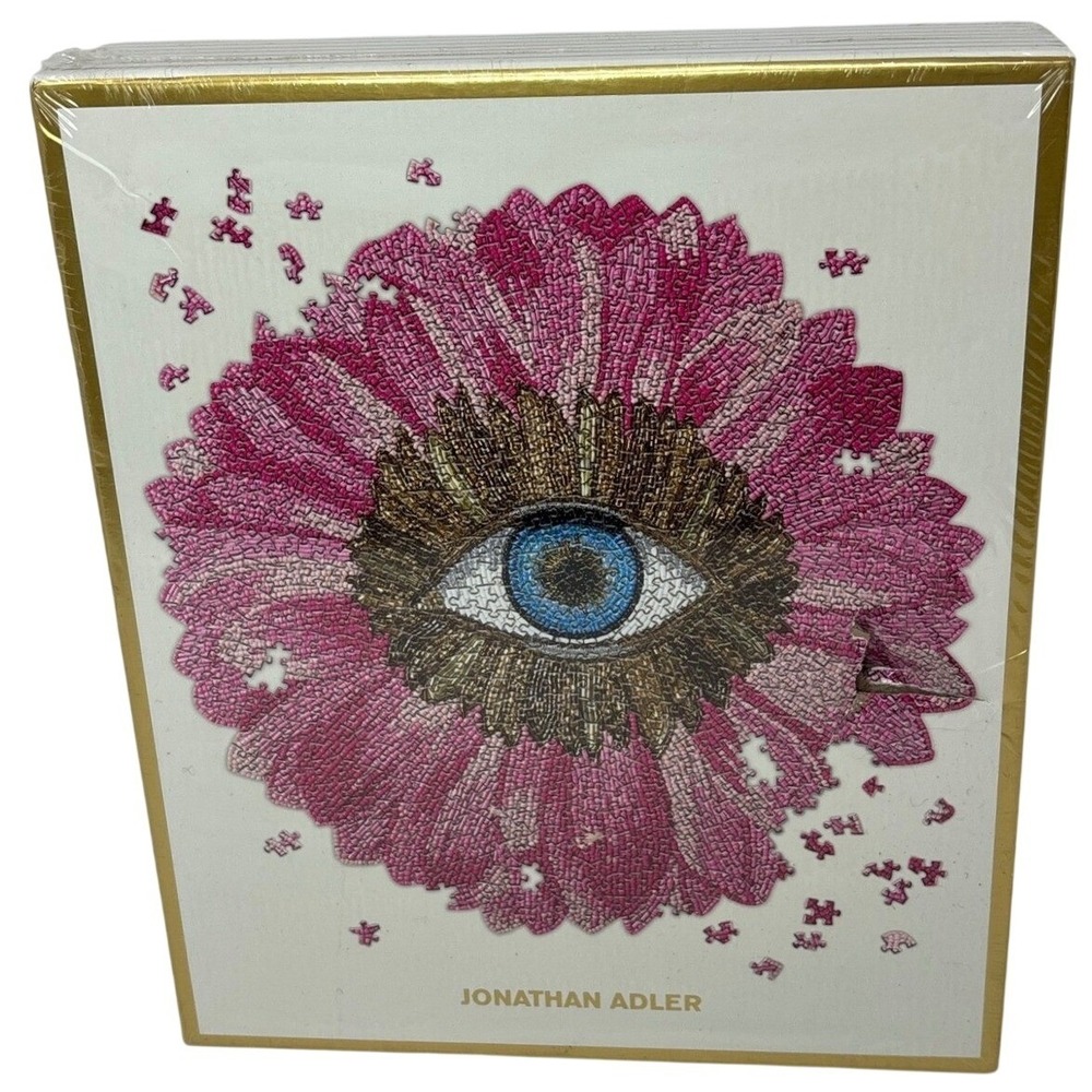 Jonathan Adler 750 Piece Shaped Puzzle Pink Flower Eye Galison New‎ Sealed